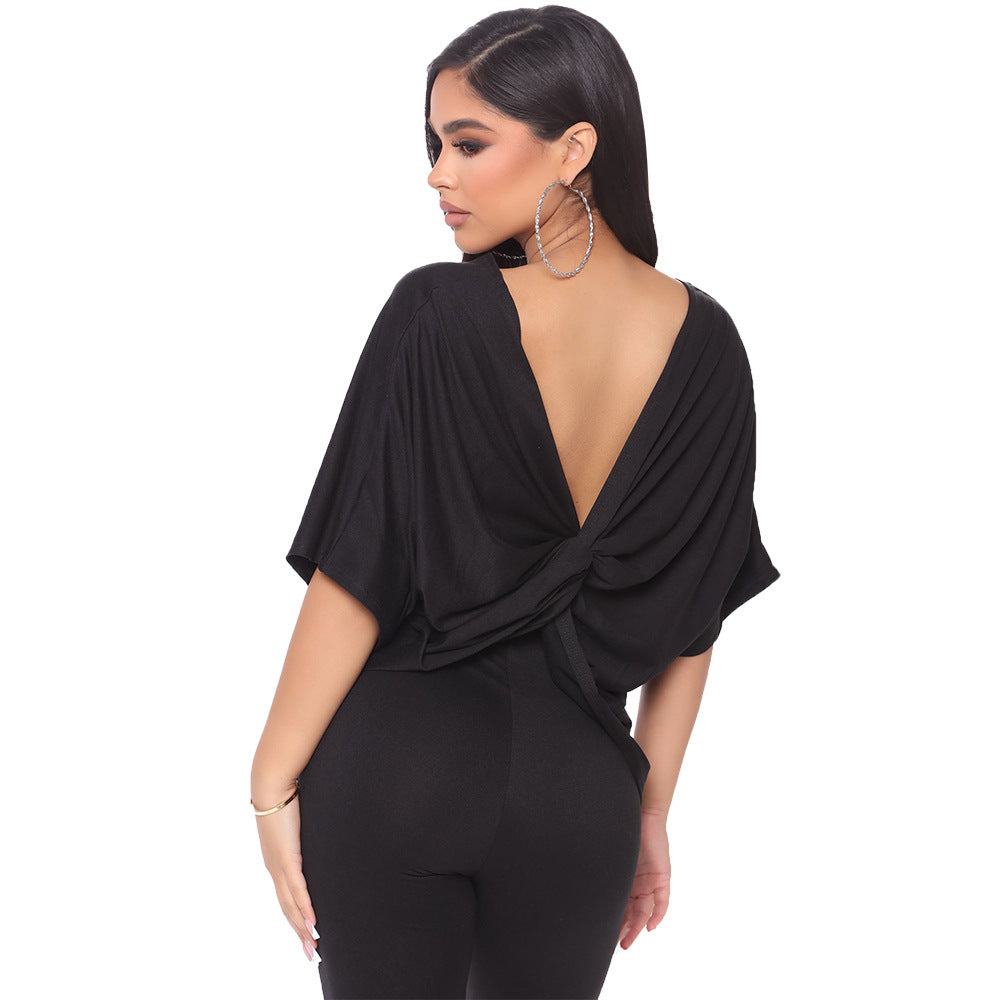 Sexy Batwing Sleeve Ladies Two-piece Set