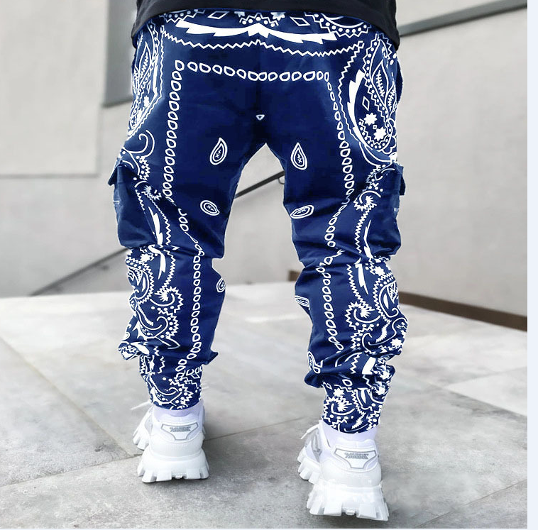 Men's European and American casual pants sports pants trousers multi-pocket overalls