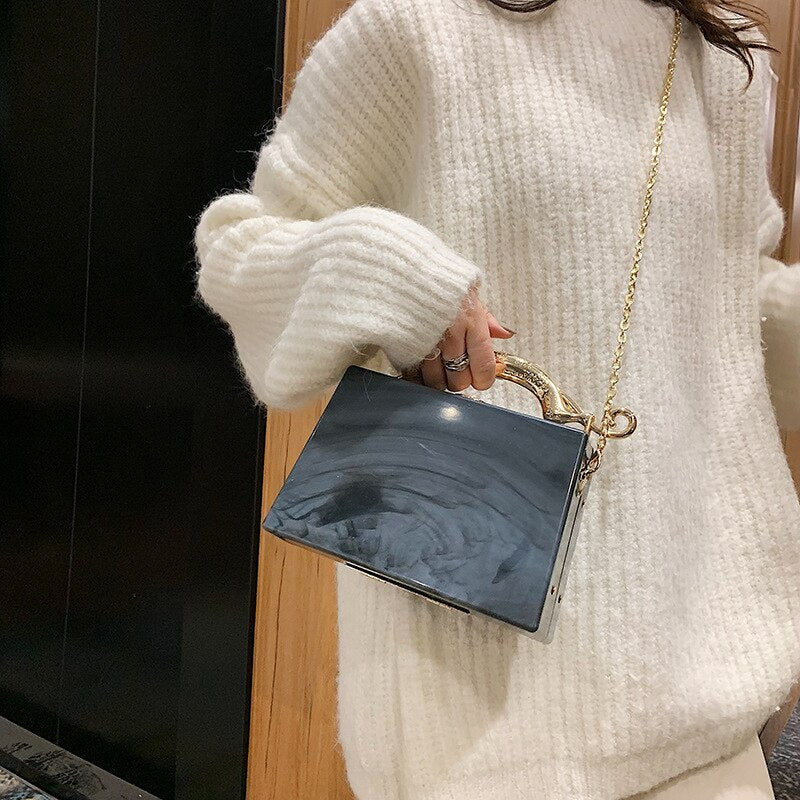 Acrylic Box Handbags for Women New Color Fashion Evening Square Bag Female Unusual High Quality Luxury Shoulder Bag Woman