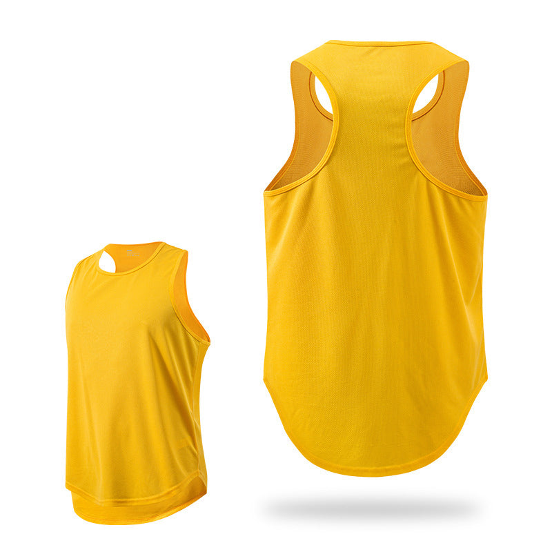 Summer Marathon Quick Dried Sports Tank Top Mens Sleeveless Canister Running Training Basketball Loose Fit Tank Top