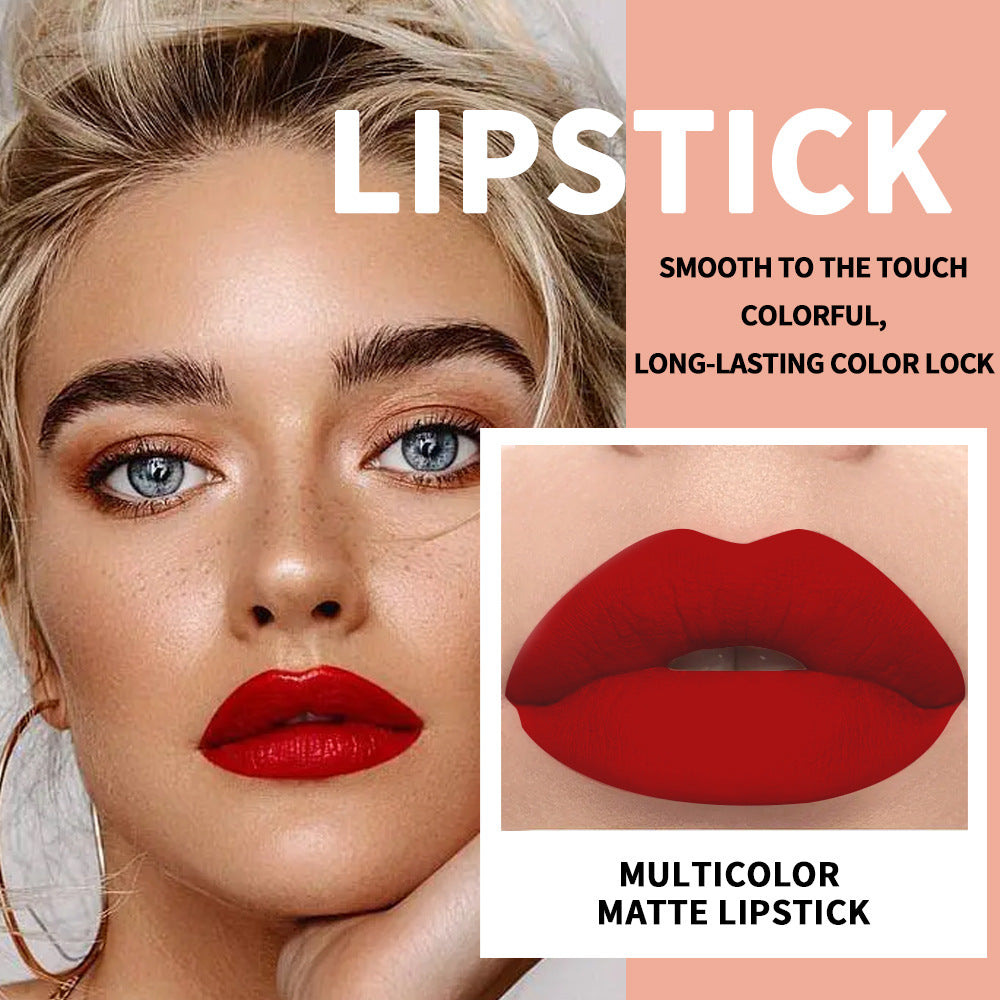 Waterproof And Durable Lipstick Velvet Fine Glitter Matte Lip And Cheek Dual-Use Lipstick