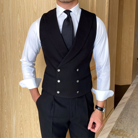 Men's Slim Fit Versatile Fashion Double Breasted Vest