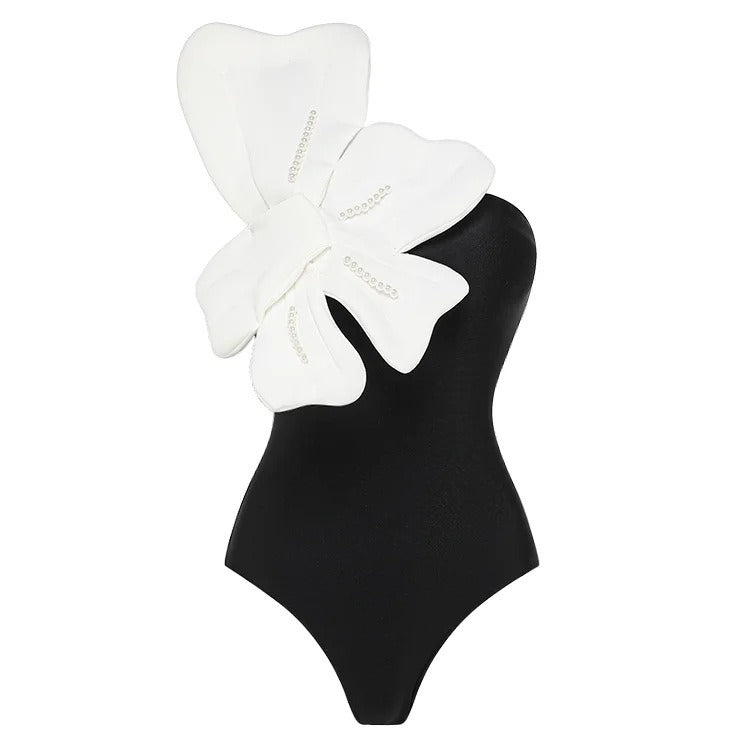 3D butterfly decorative one-piece swimsuit for women