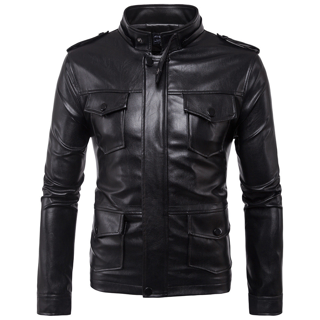 New European And American Men's Motorcycle Hooded Leather Jacket