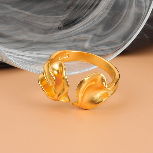 Wave Grain Ring For Women Vintage Fashion Creative Temperament Jewelry Gift Adjustable