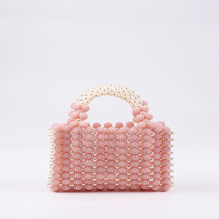 Bayberry Ball Pearl Dinner Dress Handbag Handwoven Niche Design Beaded Bayberry Square Bag