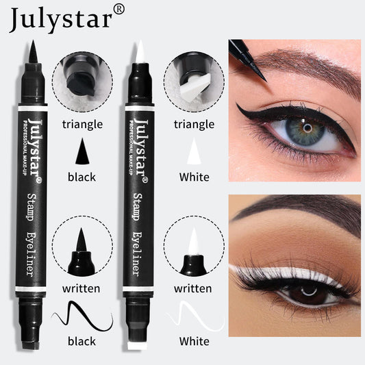 White Eyeliner Liquid Eyeliner Waterproof Non-Staining Cool Black Double-Ended Seal Eyeliner