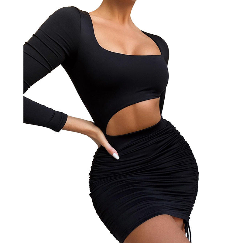 Women's Hollow-out Long Sleeved Dress