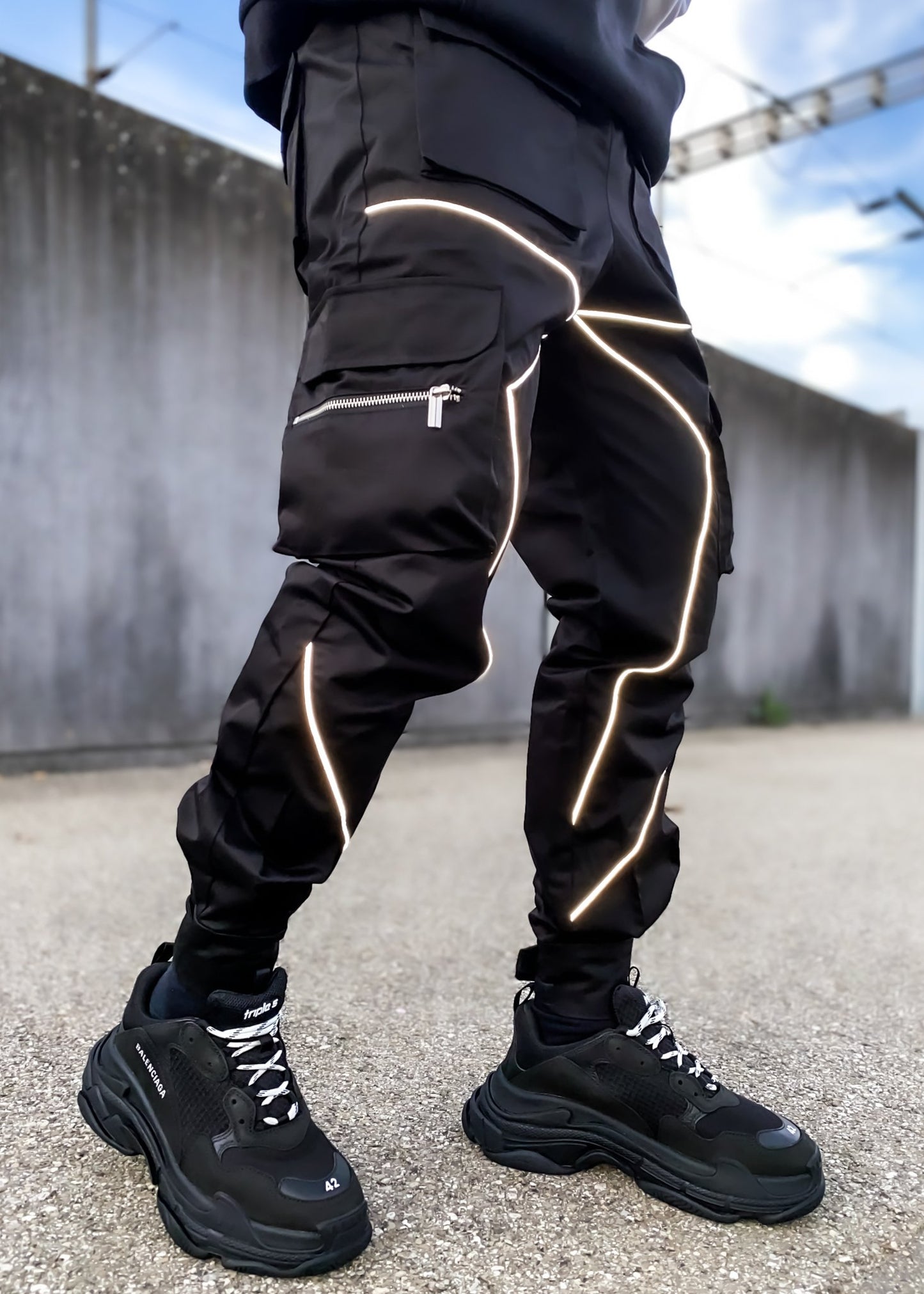 Spring and autumn new casual pants male Korean version of the trendy brand multi-bag overalls loose straight-leg pants outdoor running trousers