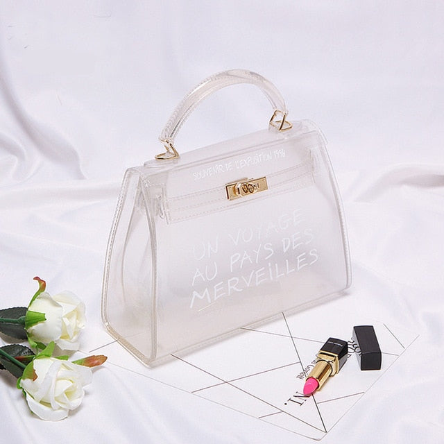 Clear Transparent PVC Shoulder Bags Women Candy Color Women Jelly Bags Purse Solid Color Handbags