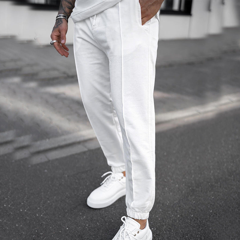 Men's Fashion Casual Printing Short-sleeved Trousers Two-piece Suit