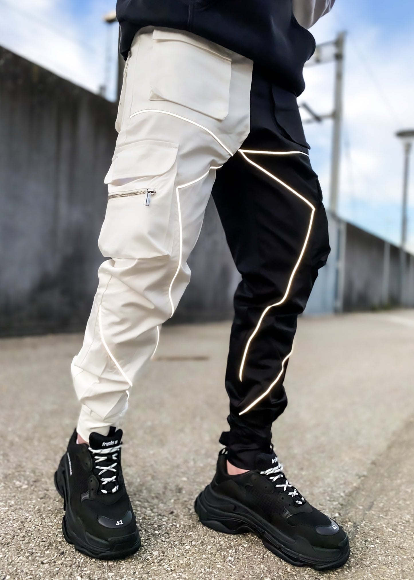 Spring and autumn new casual pants male Korean version of the trendy brand multi-bag overalls loose straight-leg pants outdoor running trousers