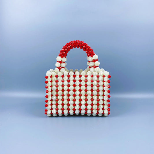 Bayberry Ball Pearl Dinner Dress Handbag Handwoven Niche Design Beaded Bayberry Square Bag