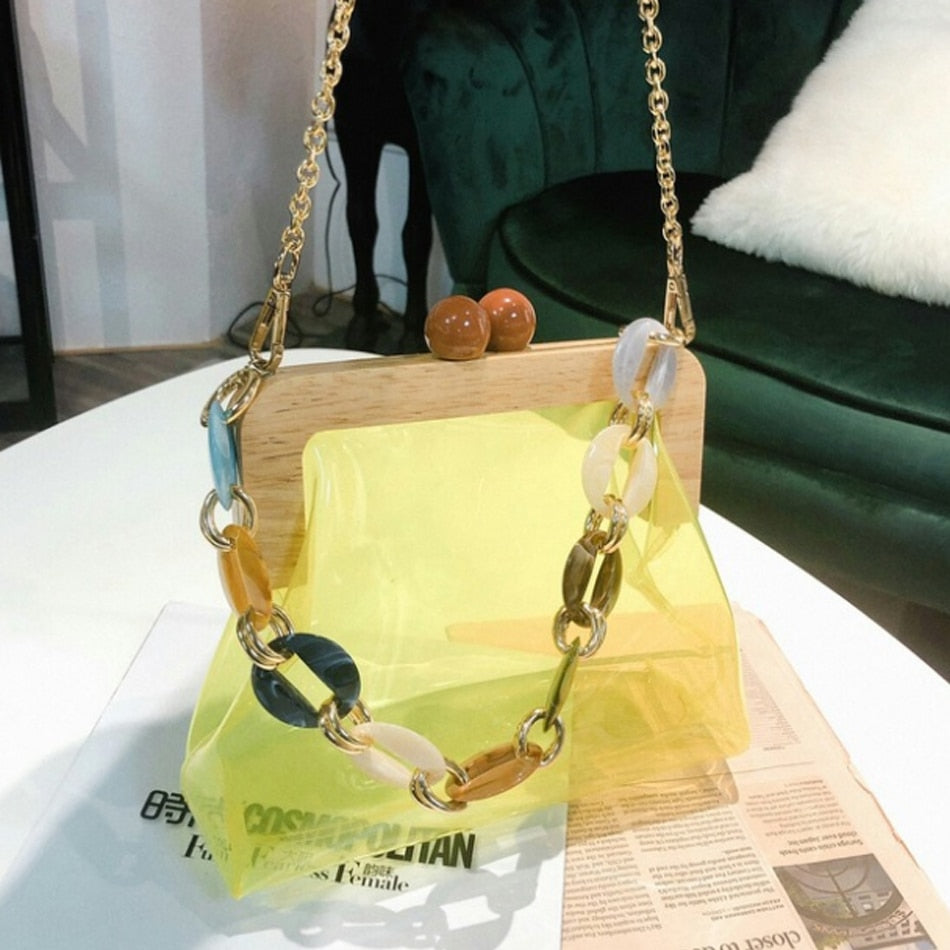 Clip Women Handbag Chain Shoulder Messenger Bags Ice Cream Color women Bags