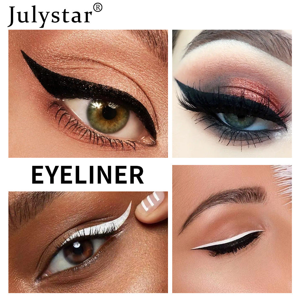 White Eyeliner Liquid Eyeliner Waterproof Non-Staining Cool Black Double-Ended Seal Eyeliner