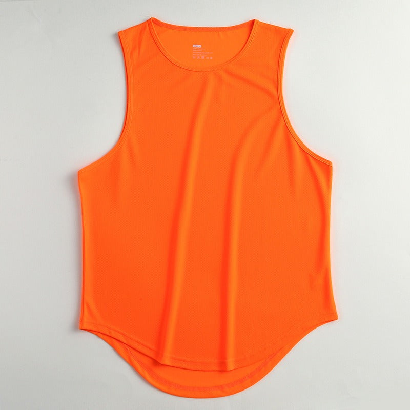 Summer Marathon Quick Dried Sports Tank Top Mens Sleeveless Canister Running Training Basketball Loose Fit Tank Top