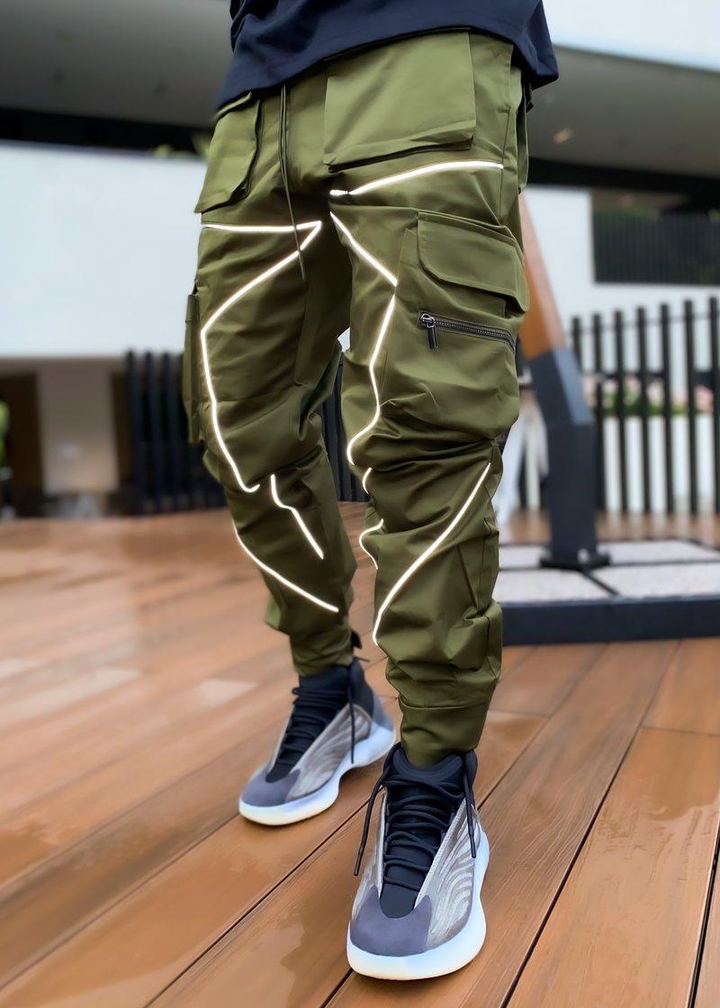 Spring and autumn new casual pants male Korean version of the trendy brand multi-bag overalls loose straight-leg pants outdoor running trousers