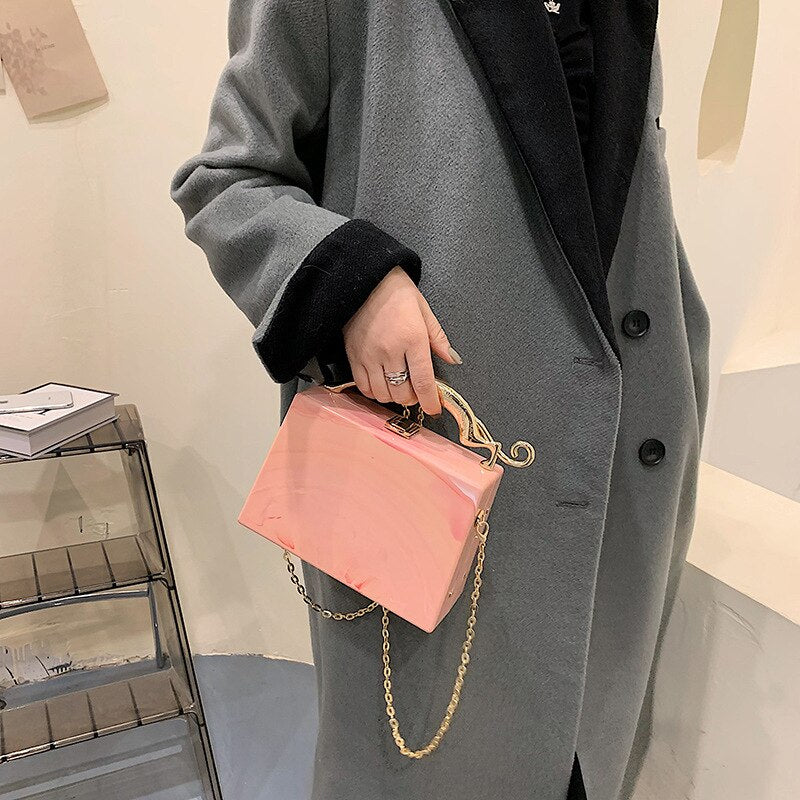 Acrylic Box Handbags for Women New Color Fashion Evening Square Bag Female Unusual High Quality Luxury Shoulder Bag Woman