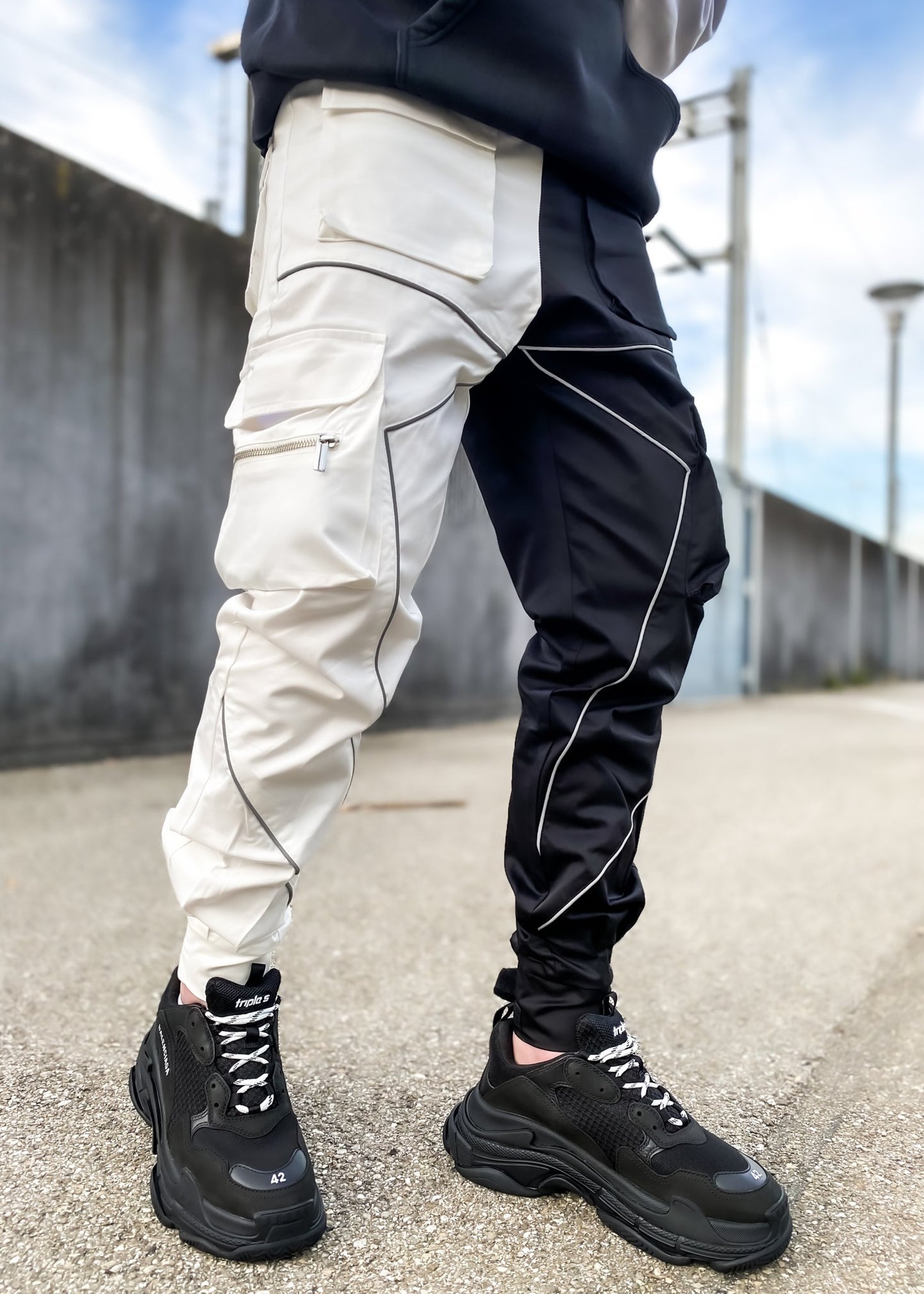 Spring and autumn new casual pants male Korean version of the trendy brand multi-bag overalls loose straight-leg pants outdoor running trousers