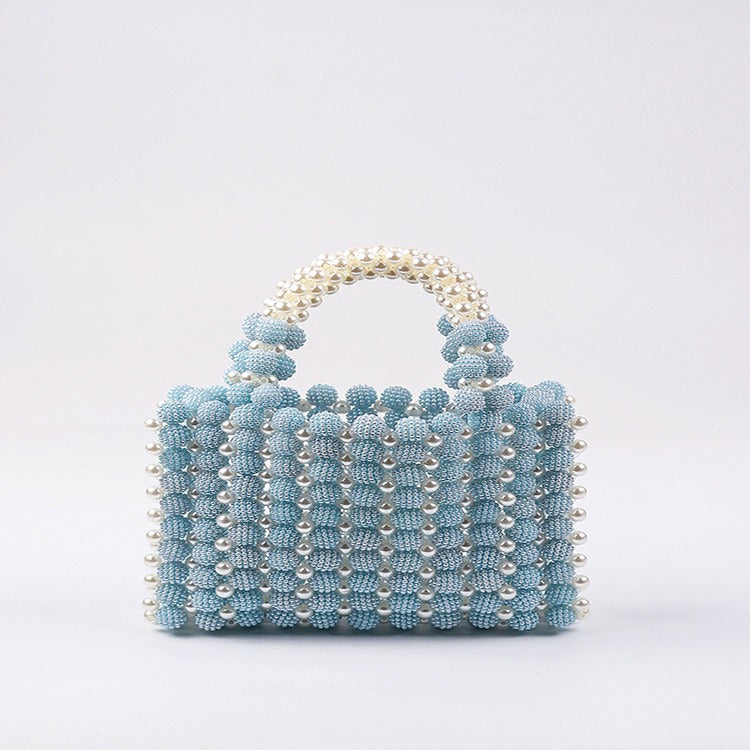 Bayberry Ball Pearl Dinner Dress Handbag Handwoven Niche Design Beaded Bayberry Square Bag