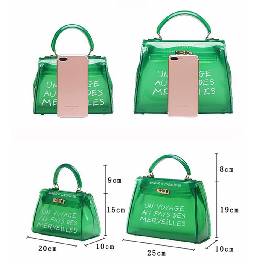 Clear Transparent PVC Shoulder Bags Women Candy Color Women Jelly Bags Purse Solid Color Handbags