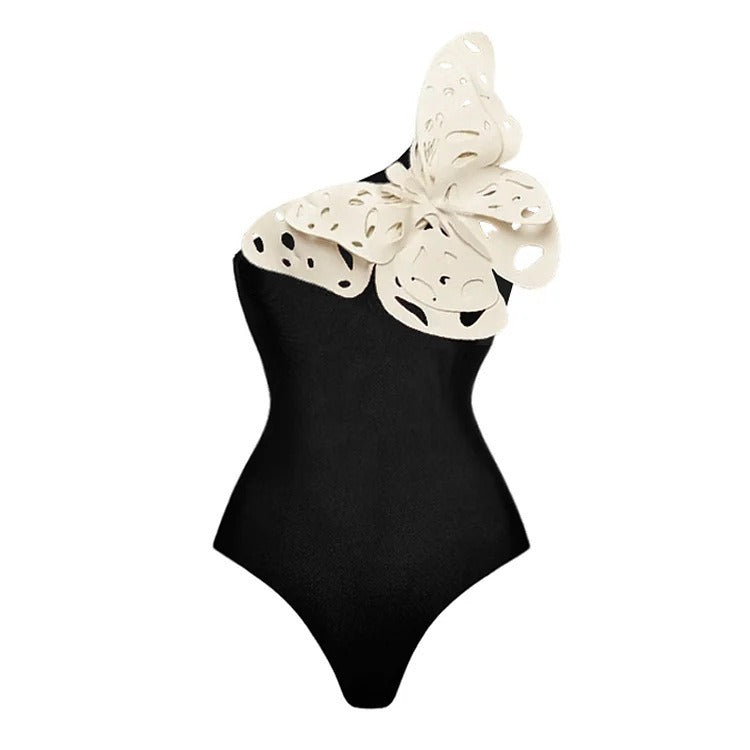 3D butterfly decorative one-piece swimsuit for women