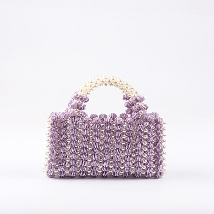 Bayberry Ball Pearl Dinner Dress Handbag Handwoven Niche Design Beaded Bayberry Square Bag