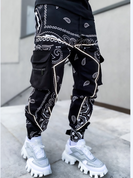 Men's European and American casual pants sports pants trousers multi-pocket overalls