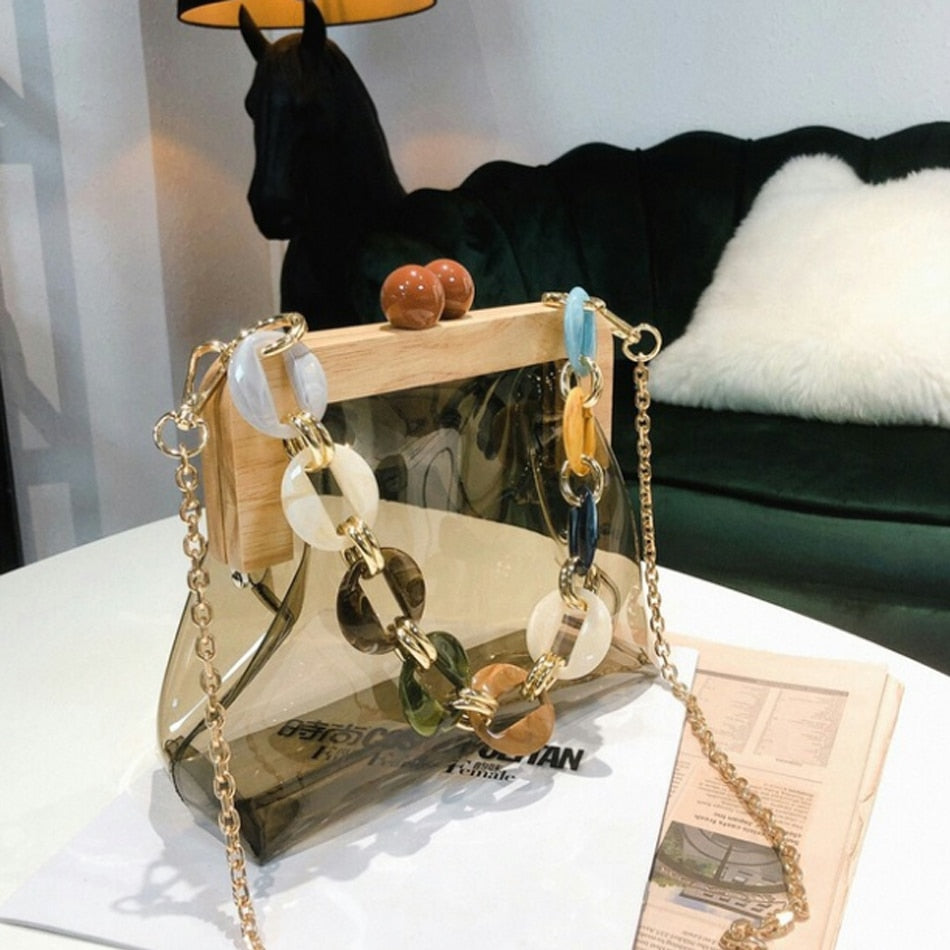 Clip Women Handbag Chain Shoulder Messenger Bags Ice Cream Color women Bags