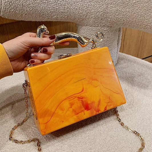 Acrylic Box Handbags for Women New Color Fashion Evening Square Bag Female Unusual High Quality Luxury Shoulder Bag Woman