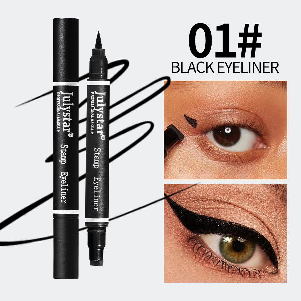 White Eyeliner Liquid Eyeliner Waterproof Non-Staining Cool Black Double-Ended Seal Eyeliner