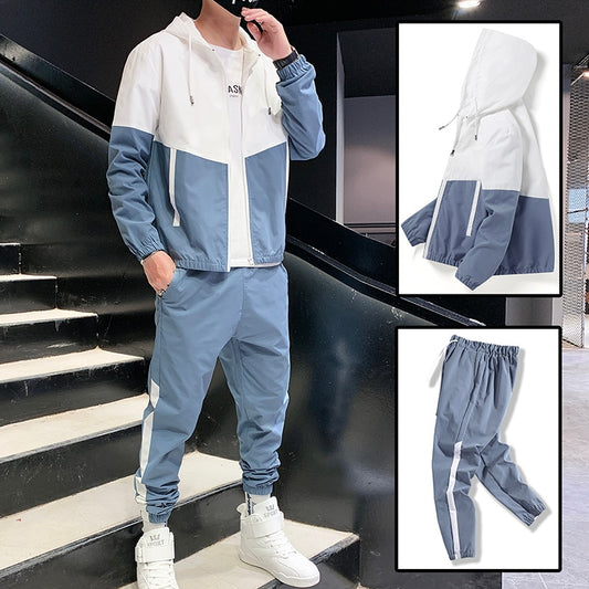 Dropshipping Patchwork Hip Hop Casual Men's Sets 2023 Korean Style 2 Piece Sets Clothes Men Streetwear Fitness Male Tracksuit