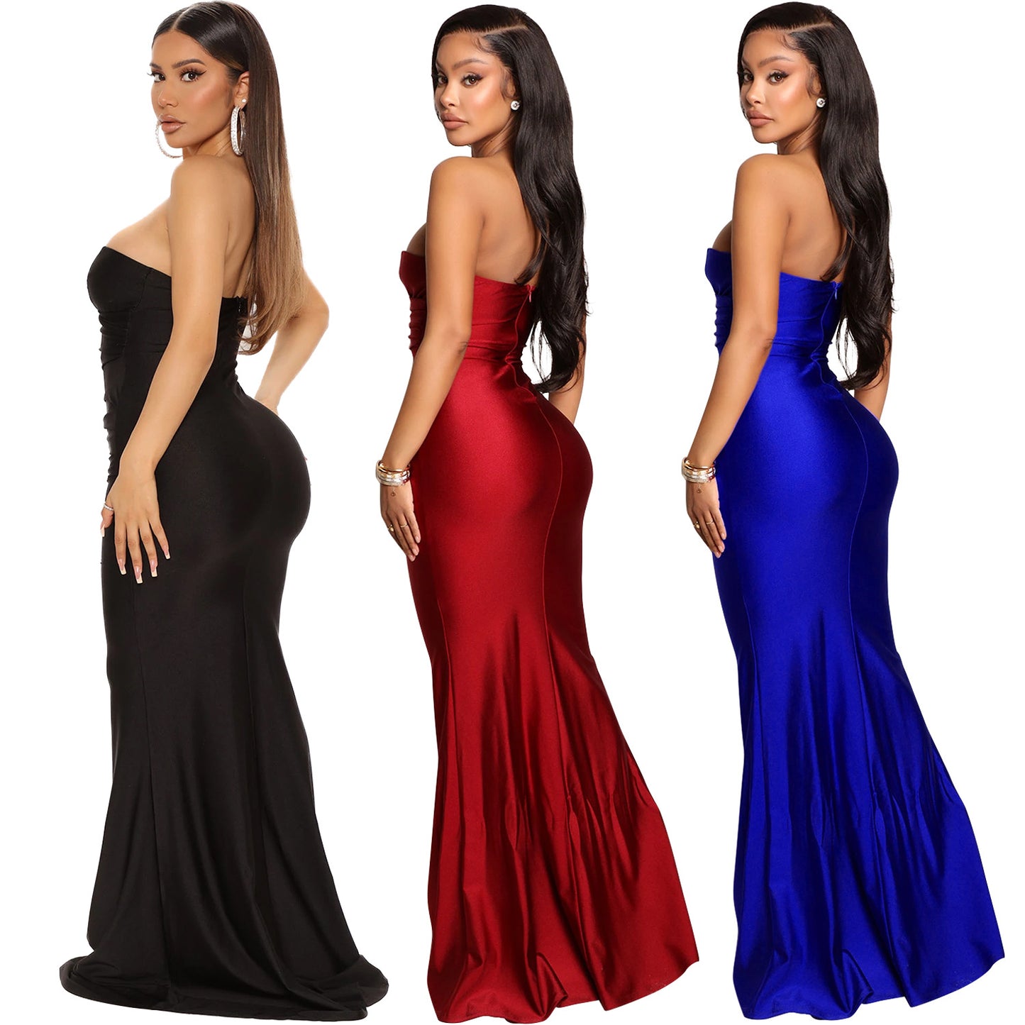 Women's Fashion One-shoulder Long Dress