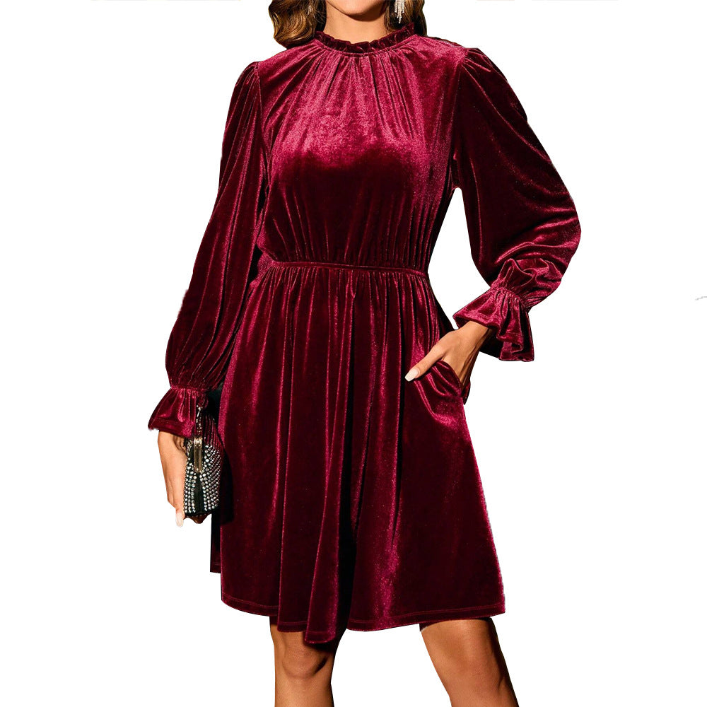 Women's Fashion Personalized Velvet Elegant Dress