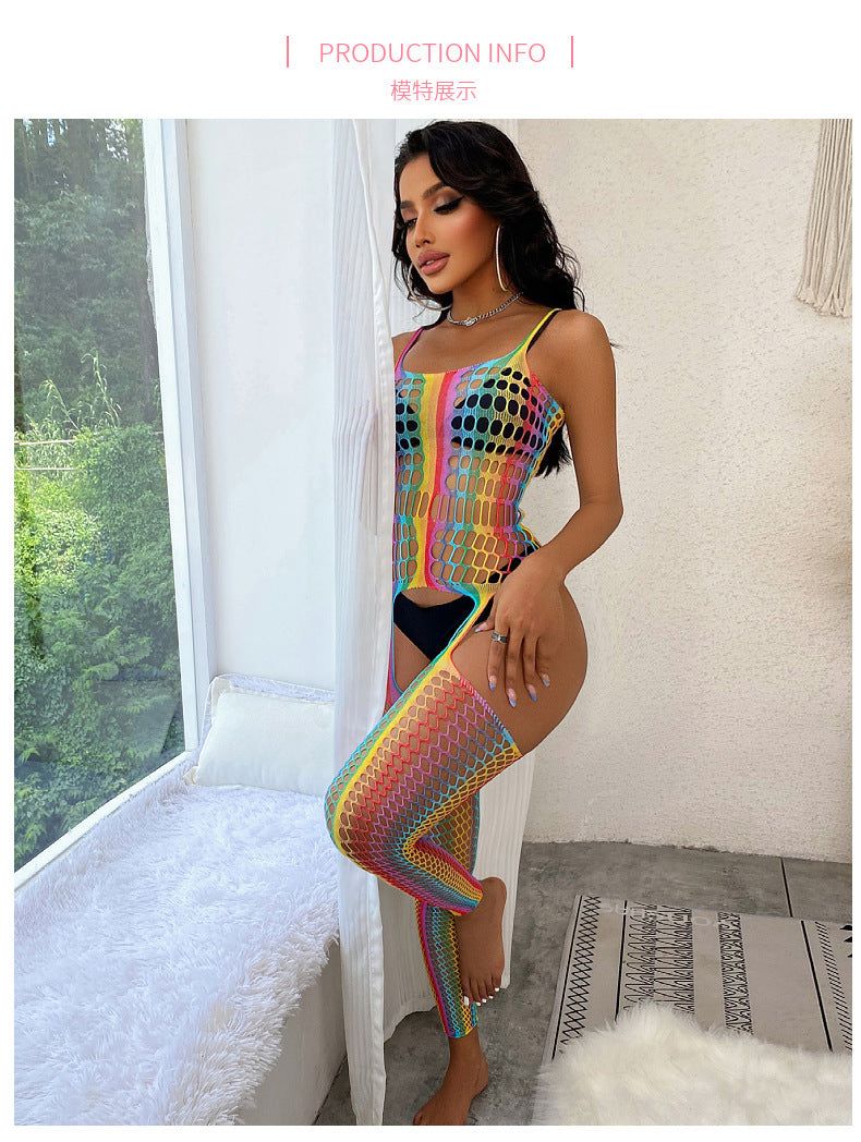 Women's Fashion Colorful Tight Fishnet Clothes Hip Skirt