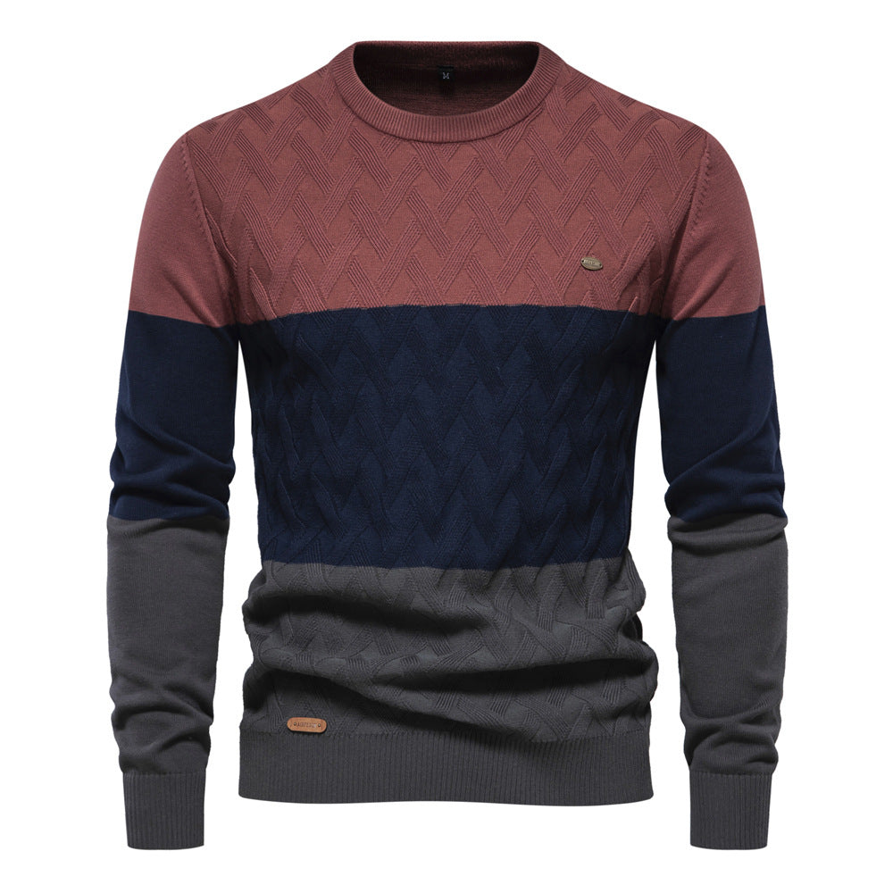 Men's Fashion Slim Round Neck Men's All-matching Sweater