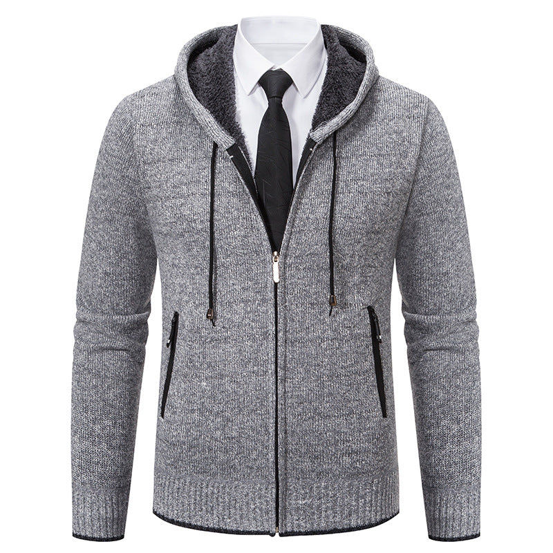 Men's Solid Color Cardigan Sweater