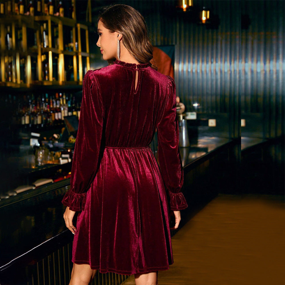 Women's Fashion Personalized Velvet Elegant Dress