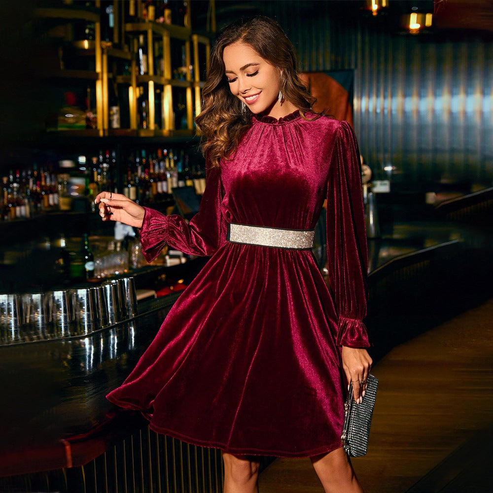 Women's Fashion Personalized Velvet Elegant Dress