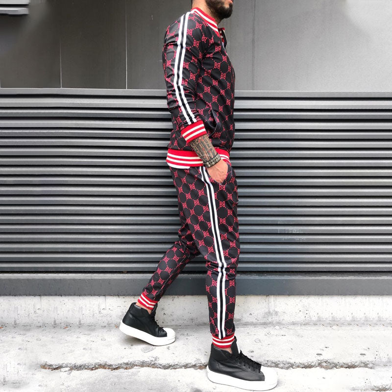 Gentleman 2023 Men's Tracksuits Sets 3D Colorful Plaid Print Sports Suits Men Grid 2-piece Set  Autumn Zipper Jackets Sportswear