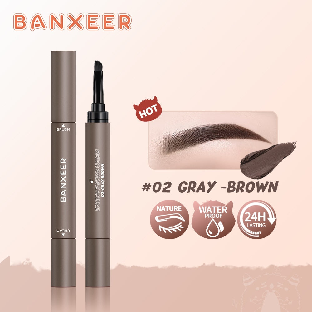 BANXEER Eyebrow Pomade Brow Gel Creamy 4 Colors Natural Waterproof Long Lasting Highly Tint Eyebrow Shade With Brush Makeup