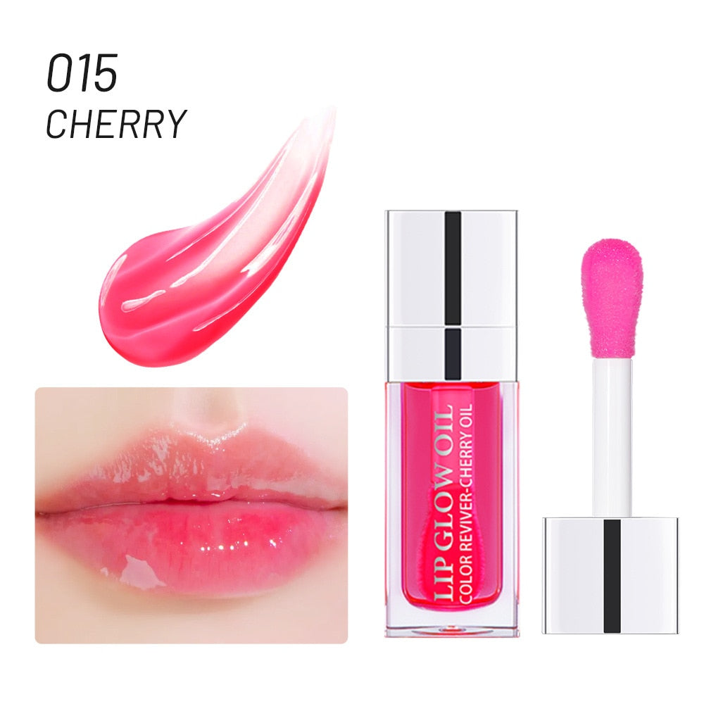 Clear Crystal Lip Gloss Jelly Lip Oil Gloss Sexy Plump Makeup Moisturizing Plumping Lip Gloss Oil Tinted Lip Plumper Lips Care