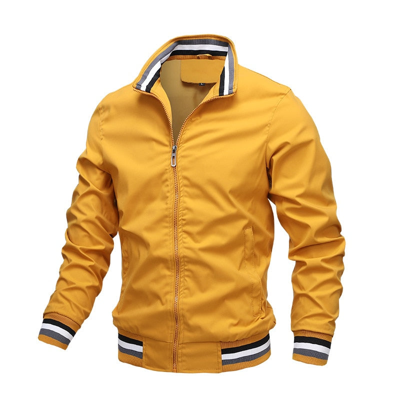 Men’s Windbreaker Jacket White Casual Jacket Fashion Men Outdoor Waterproof Sports Coat Spring Summer Bomber jacket Men Clothing