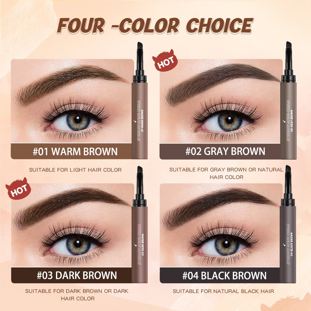 BANXEER Eyebrow Pomade Brow Gel Creamy 4 Colors Natural Waterproof Long Lasting Highly Tint Eyebrow Shade With Brush Makeup