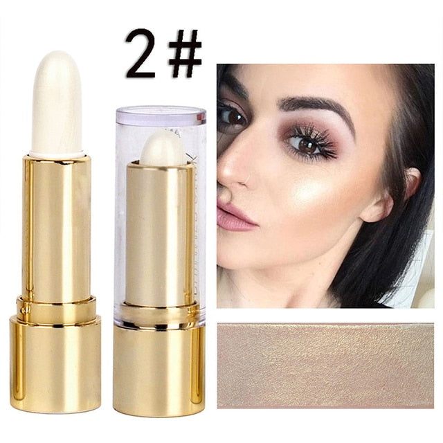 3 Colors 3D Face Brighten Highlighter Bar Cosmetic Face Contour Bronzer Shimmer Highlighter Stick Concealer Cream Makeup tool