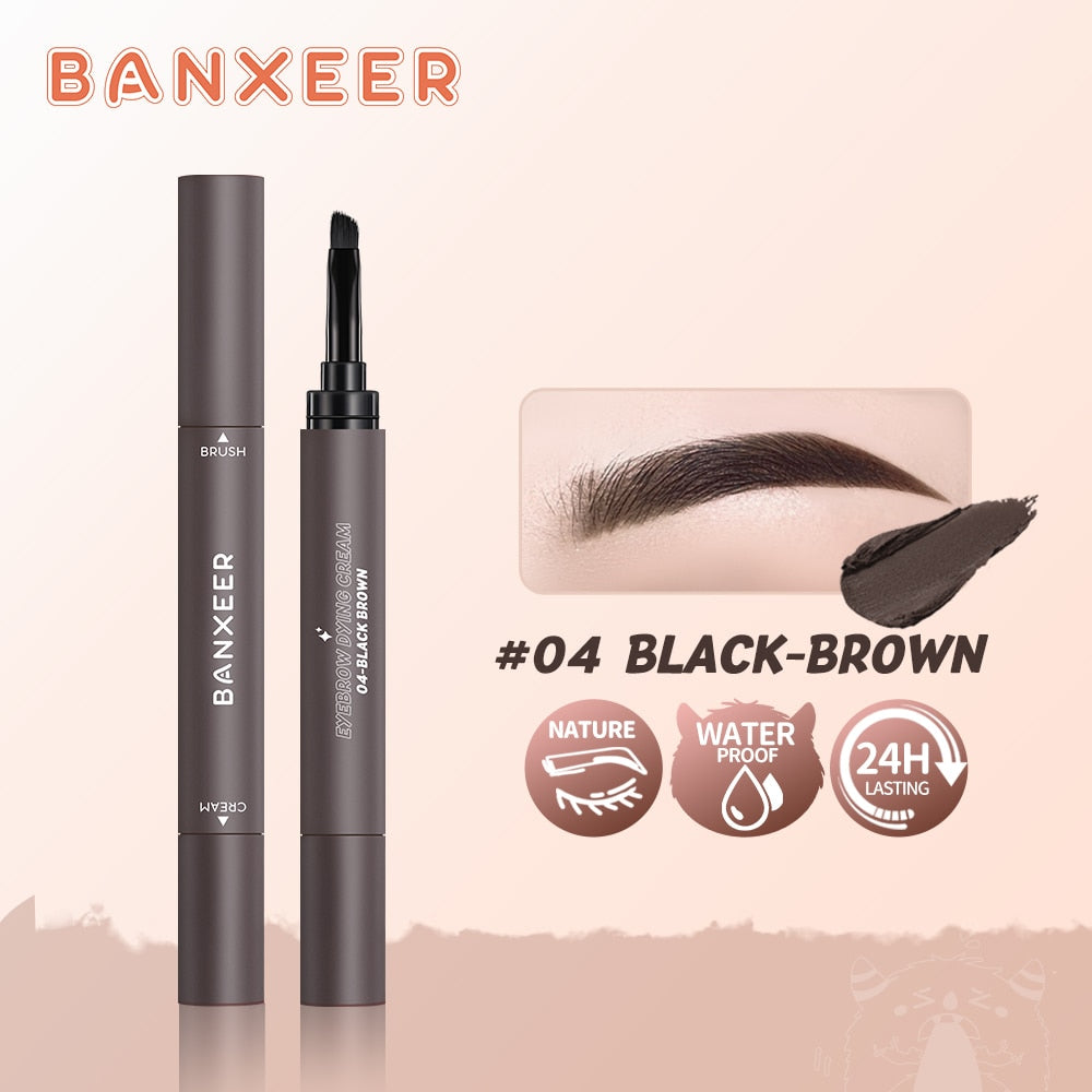 BANXEER Eyebrow Pomade Brow Gel Creamy 4 Colors Natural Waterproof Long Lasting Highly Tint Eyebrow Shade With Brush Makeup