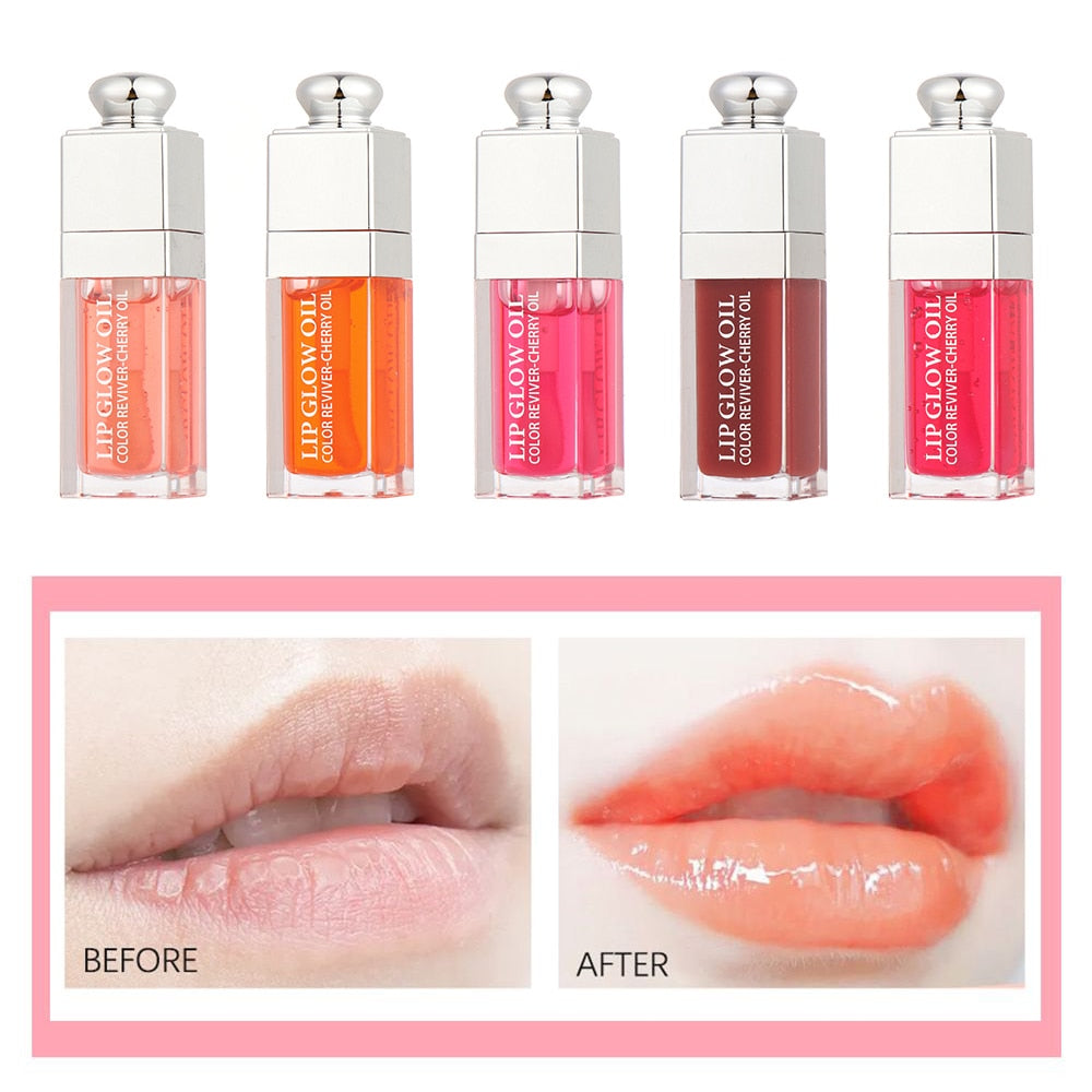 Clear Crystal Lip Gloss Jelly Lip Oil Gloss Sexy Plump Makeup Moisturizing Plumping Lip Gloss Oil Tinted Lip Plumper Lips Care