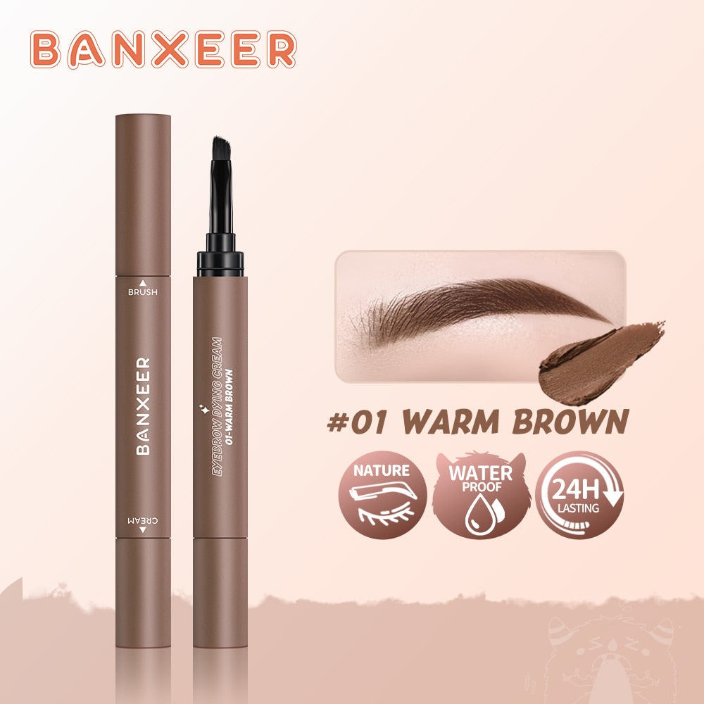 BANXEER Eyebrow Pomade Brow Gel Creamy 4 Colors Natural Waterproof Long Lasting Highly Tint Eyebrow Shade With Brush Makeup