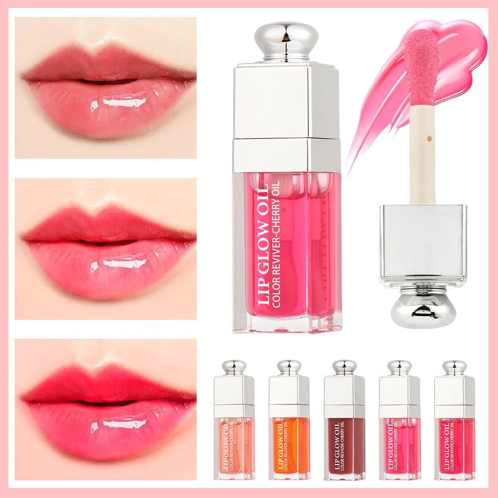 Clear Crystal Lip Gloss Jelly Lip Oil Gloss Sexy Plump Makeup Moisturizing Plumping Lip Gloss Oil Tinted Lip Plumper Lips Care