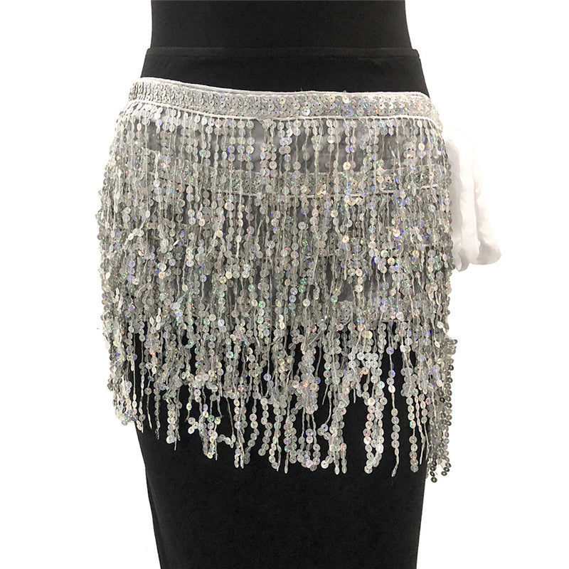 Halloween Costume Sequin Skirt Belly Dance Suit